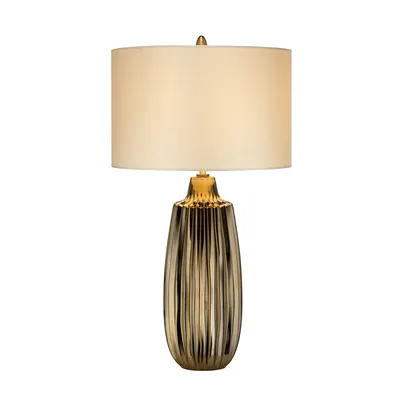 Immagine prodotto di Lampada da tavolo in Vetroceramica Newham, color bronzo-perla, 1xE27x60W, Vetroceramica/gesso, dimensioni: 66,7x35x16,2 cm, IP20, Elstead