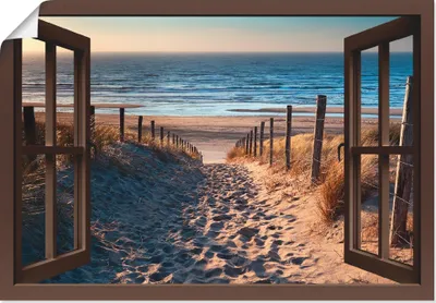 Produktbild von ARTland Poster Weg zum Nordseestrand, braun Größe: 100x70 cm