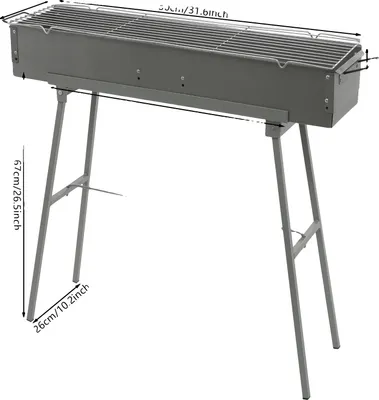 Image de Barbecue portable, design pliable, grande capacité de cuisson, argent