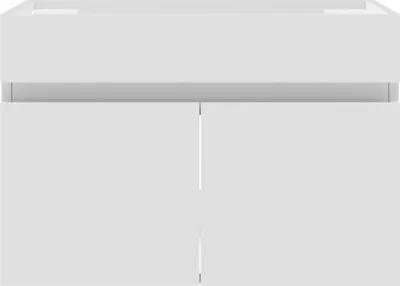 Image de Acezanble Meuble salle de bain blanc mat sans lavabo, MDF avec deux portes, 79L x 45P x 40H cm, suspendu