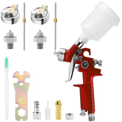 Produktbild von Sprühpistole – Set – HVLP – Druckluft – 125 ml – Rot
