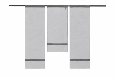 Produktbild von Mini Flächenvorhang Set grau Schiebevorhang Schiebegardine 4015 3tlg.