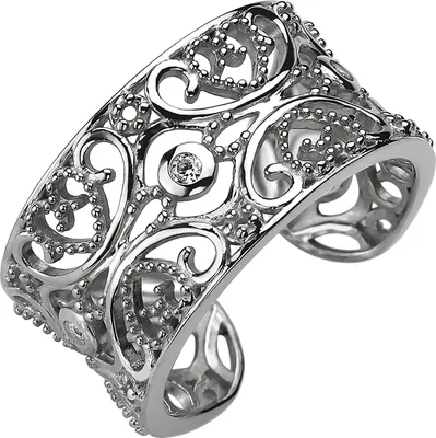 Produktbild von Gr. 50 Damen Ring offen 925 Sterling Silber 3 Zirkonia Silberring