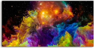 Produktbild von Coloray Canvas 140x70  Wandbild Leinwand Bilder Foto Galaxie-Abstraktion Die Sterne