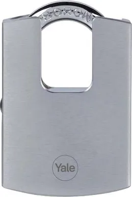 Productafbeelding van Yale hangslot met sleutel, 50 mm, messing met chroomafwerking, inclusief 3 sleutels