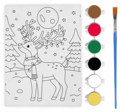 Produktbild von Artmaker Weihnachtsmalset Rentier Malvorlage Kreativset Geschenk