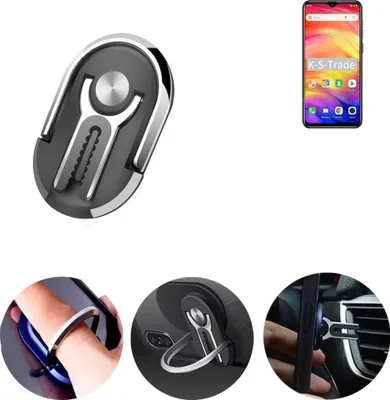 Produktbild von K-S-Trade 3in1 Smartphone-Ring Handy-Ring kompatibel mit Ulefone Note 7 Fingerhalterung  Handyring Tischständer Lüftungsgitter-Halterung Tisch