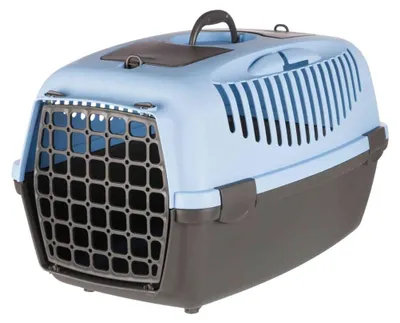 Produktbild von TRIXIE Transportbox Capri 3 - dunkelgrau/blau - 40 × 38 × 61 cm