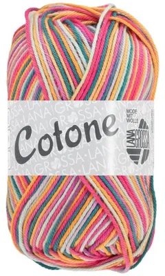 Produktbild von Lana Grossa - Cotone Print 0356 orange pink lila seezartgrün