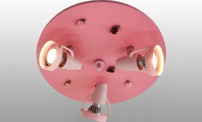 Produktbild von LED Deckenlampe rosa Röschen, Kinderzimmer & Mädchenzimmer, schwenkbar, Ø 35cm