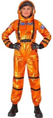 Productafbeelding van Astronautenpak dames, metallic oranje, maat L