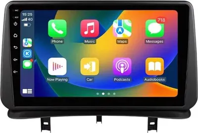 Image de Autoradio avec Bluetooth, CarPlay, compatible avec Apple et Android, chaîne stéréo, navigation, système de navigation automobile, pour Renault Clio 3 (2005-2014)