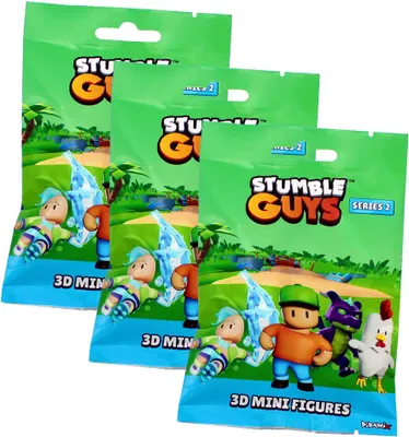 Produktbild von Stumble Guys 3D Sammelfiguren Serie 2 - Chrome Crystal Figur - 3 Tüten