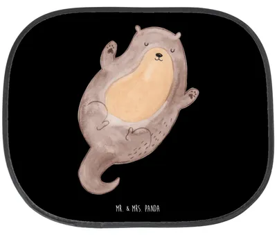 Produktbild von Mr. & Mrs. Panda autofenster sonnenschutz Otter Umarmen - Schwarz - Geschenk, glücklich, für Autoscheiben, Sonnenblende Auto, Optimistisch, gut Gelaunt, Seeotter See