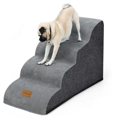 Produktbild von Hondentreppe 4 Stufen - Haustierleiter für Hunde - Antirutschboden - Waschbarer Bezug - 51 x 41 x 70 cm