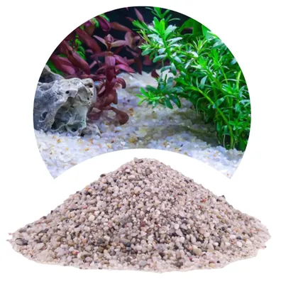 Produktbild von Aquarium Bodengrund Quarzkies Grau 1-3 mm, 8 kg, natürlicher Aquarium Kies für Pflanzen, Garnelen und Zierfische