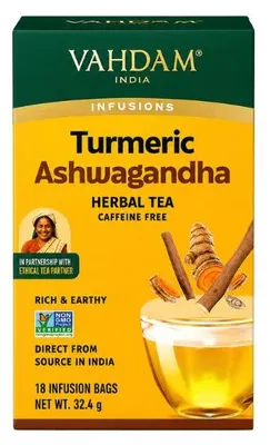 Obrázek produktu pro VAHDAM Turmeric Ashwagandha 32,4g (18 sáčků, bylinný čaj)