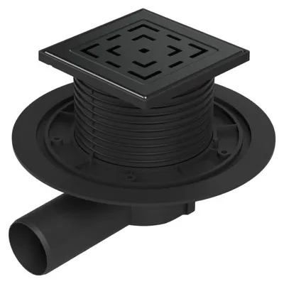 Zdjęcie produktu dla Siatka odpływowa do brodzika prysznicowego - stal nierdzewna - 125 x 125 mm - czarna
