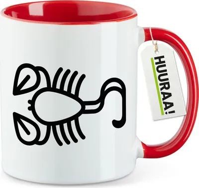Produktbild von Huuraa Kaffeetasse Skorpion Sternzeichen Symbol 330ml Rot Keramik Kaffeebecher Geschenkidee