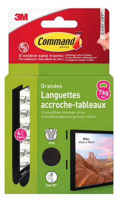Produktbild von Befestigungsleiste für große schwarze Bilderrahmen, 8er-Packung