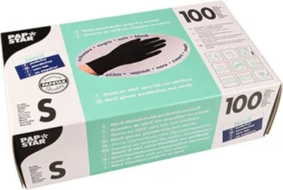 Obrázek produktu pro Medi Inn nitrilové rukavice černé plus černé bez prášku velikost M 100 kusů