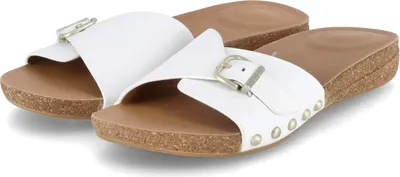 Produktbild von Fitflop Damen Pantoletten IQUISHION ADJUSTABLE BUCKLE LEATHER SLIDES Weiß Glattleder Größe: 5