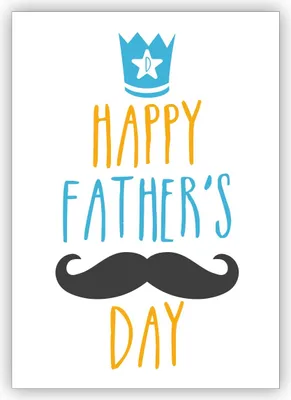 Produktbild von Komische Vatertagskarte mit Krone und Moustache: Happy Father's Day