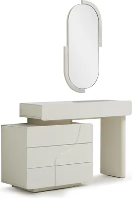 Zdjęcie produktu dla Elegancki zestaw do sypialni – toaletka z dopasowanym lustrem