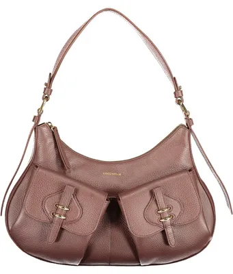 Image de Sac à main marron avec poches extérieures et bandoulière – Design élégant