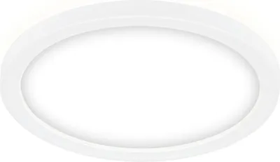 Image de Plafonnier LED Slim Ø19 cm ? plat, 12W, 1400 lm, blanc neutre, rétroéclairage, blanc
