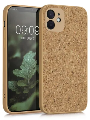 Produktbild von kwmobile Hülle kompatibel mit Apple iPhone 12 - Kork Handyhülle Cover - Schutzhülle TPU Case in Hellbraun