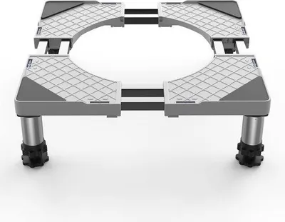 Produktbild von Famanu Wasmachineuntergestell 250 kg, verstellbar, für Waschmaschine, Trockner, Kühlschrank, Breite 43-69 cm, Höhe 13-17 cm