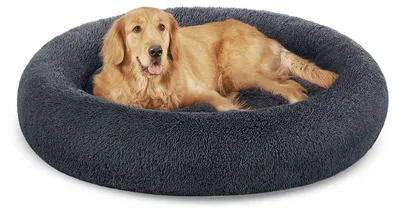 Immagine prodotto di Cuccia per cani morbida e soffice – Cuscino confortevole per cani – Diametro 120 x 20 cm, grigio
