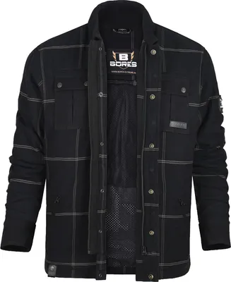 Produktbild von Bores Lumberjack Premium Plus Bortexx Motorradhemd B, schwarz/grau, 2XL