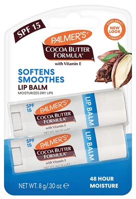 Produktbild von Set 2x Lippenbalsam, Palmer's, Lippenpflege und Conditioning, mit Kakaobutter, SPF 15, 2x 0.4gr
