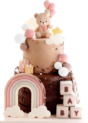 Obrázok produktu pre Tortová dekorácia medvedík, ružová, pre babyshower