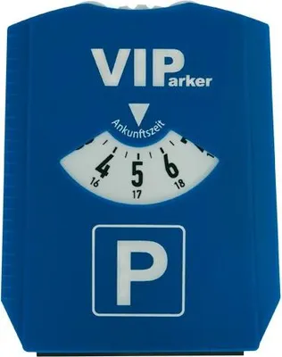 Produktbild von Parkscheibe Blau Aufdruck " VIP Parker " Eiskratzer mit 2 Einkaufswagen Chips