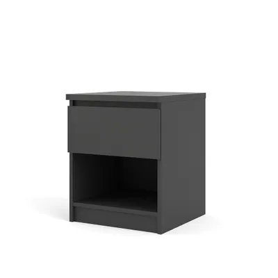 Immagine prodotto di Comodino Nada 1 cassetto e 1 ripiano nero opaco.