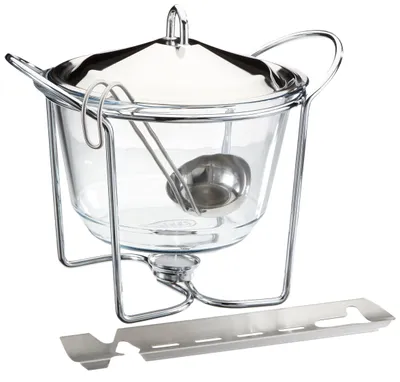 Feuerzangenbowle-Set, 4 l, Glas, Edelstahl, silber