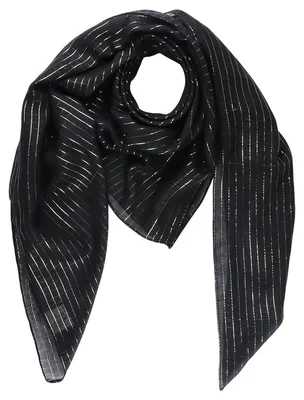 Productafbeelding van Katoenen doek - zwart met zilveren lurex - vierkant doek