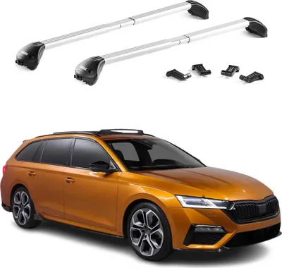 Image de Barres de toit transversales pour Skoda Octavia Break NX 2020-2025 Alu Gris ABE