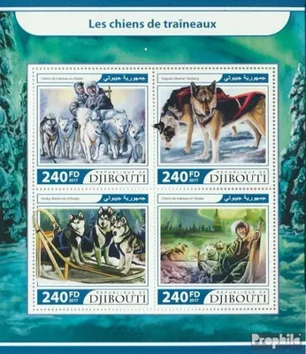 Produktbild von Briefmarken Dschibuti 2017 Mi 1568-1571 Kleinbogen (kompl. Ausg.) postfrisch Schlittenhunde