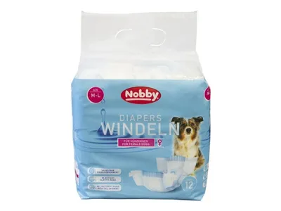 Obrázok produktu pre Plienky Nobby f. Suky 12 ks; M-L ; 36 - 52 cm