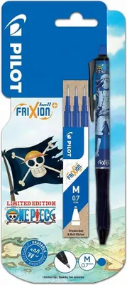 Produktbild von Frixion-Kugelschreiber, blau + 3 One Piece-Minen – PILOT