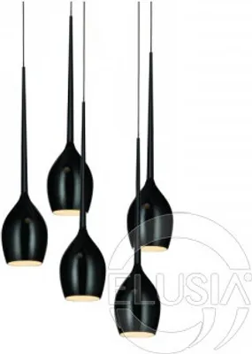 Produktbild von Izza 5 Hängeleuchte Schwarz 5-flammig höhenverstellbar Ø 13 x 21 x 120 cm