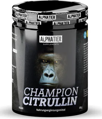 Zdjęcie produktu dla L-Cytzulina w postaci proszku jabłczanowego 500 g – najwyższa dawka i czystość – ALPHATIER CHAMPION L-Citrulline Malate Powder DL 2:1 – fitness i kulturystyka – najwyższa jakość – produkt wegański