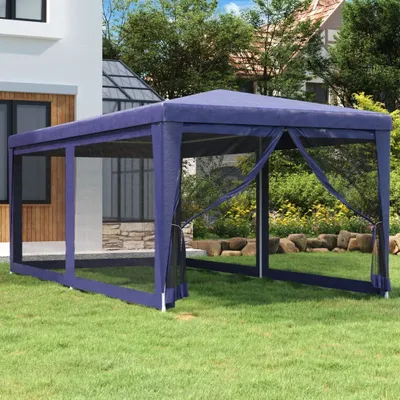 Produktbild von Cloris Designermöbel Partyzelt mit 6 Mesh-Seitenwänden Blau 3x6 m HDPE 2024 Neu
