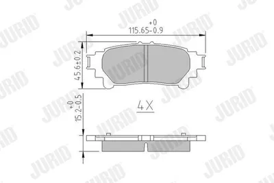 Produktbild von JURID Bremsbeläge Satz Hinten für TOYOTA PRIUS PLUS (ZVW4) 572656J