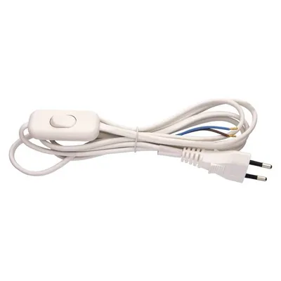 Image de Cordon Flexo PVC 2× 0,75mm2 avec interrupteur, 2m, blanc 70969
