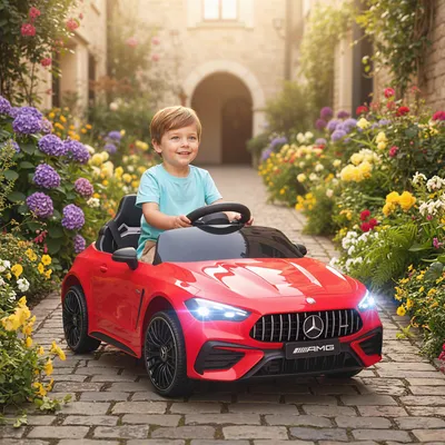 Image de Voiture électrique pour enfants, modèle Mercedes-AMG, couleur rouge
